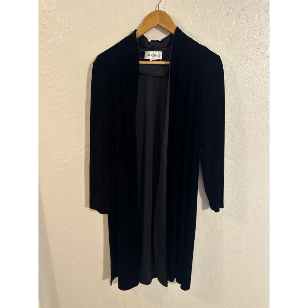 Black Velvet Whimsigoth Open Cardigan Duster Sweater
